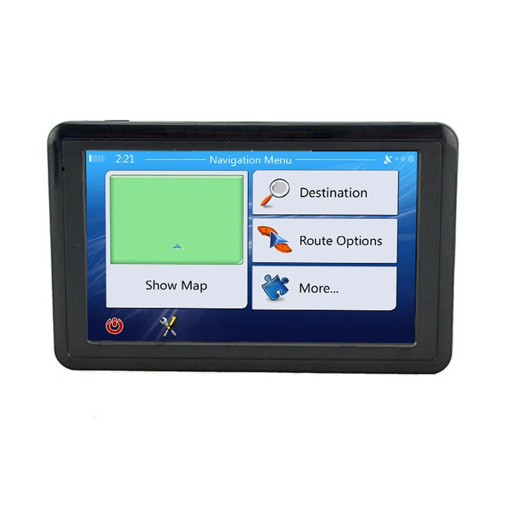 5인치 차량용 GPS 네비게이션 FM 트랜스미터 차량 모니터 256MB+8G 음성 알림 미니 USB TF EU AU 북미 지도 과속 경고