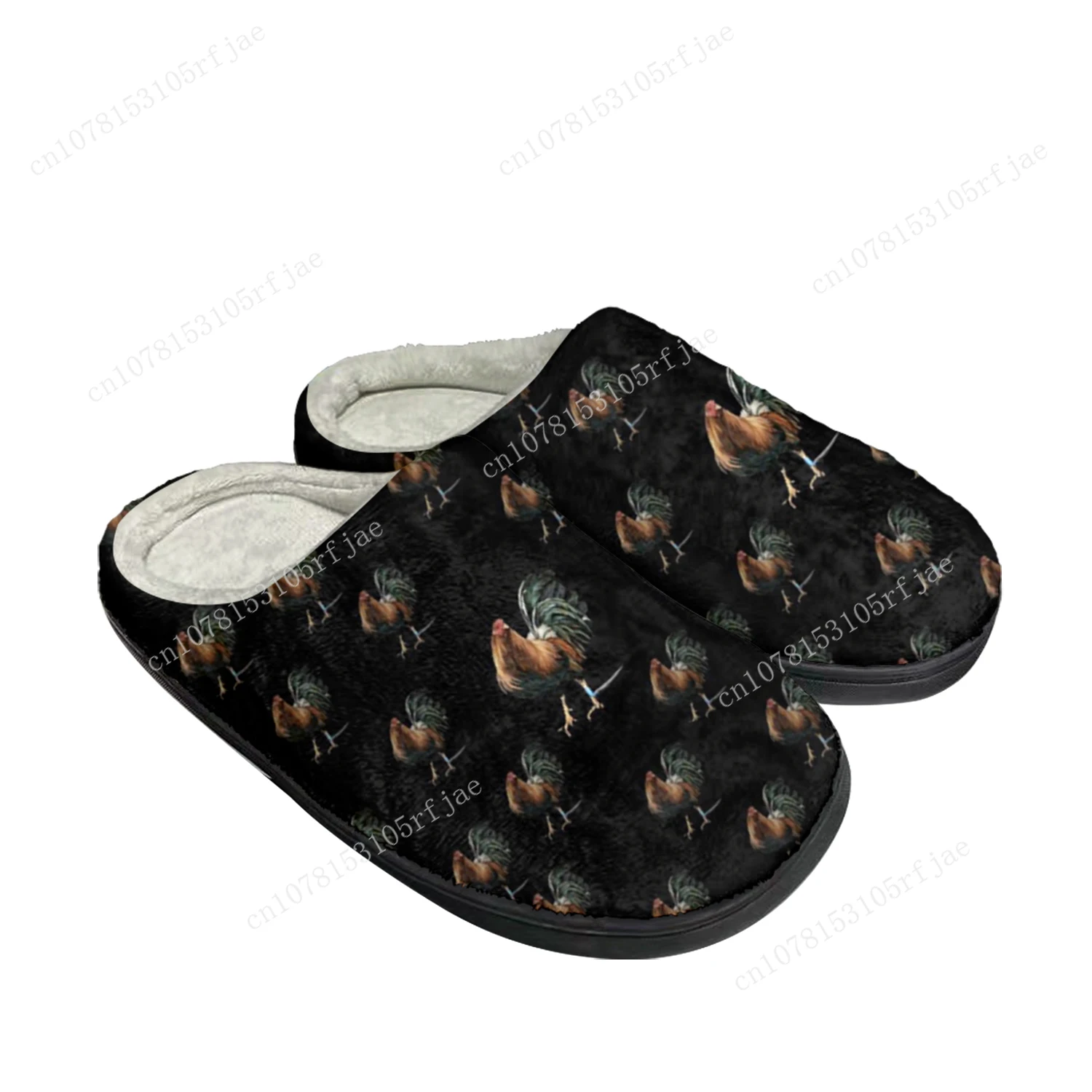 Cartoon Rooster Print Home Cotton Slippers Mens Womens Teenager Fashion Plush Bedroom Casual Keep Warm Shoes Tailor Made Slipper