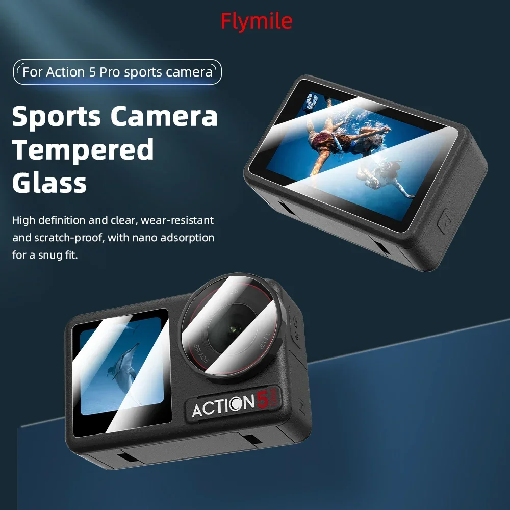 Description Picture 2 of itemFlymile Tempered Film For DJI Osmo Action 5 Pro Ultra-HD Camera Screen Anti-Scratch Film Action Camera Protective Accessories
