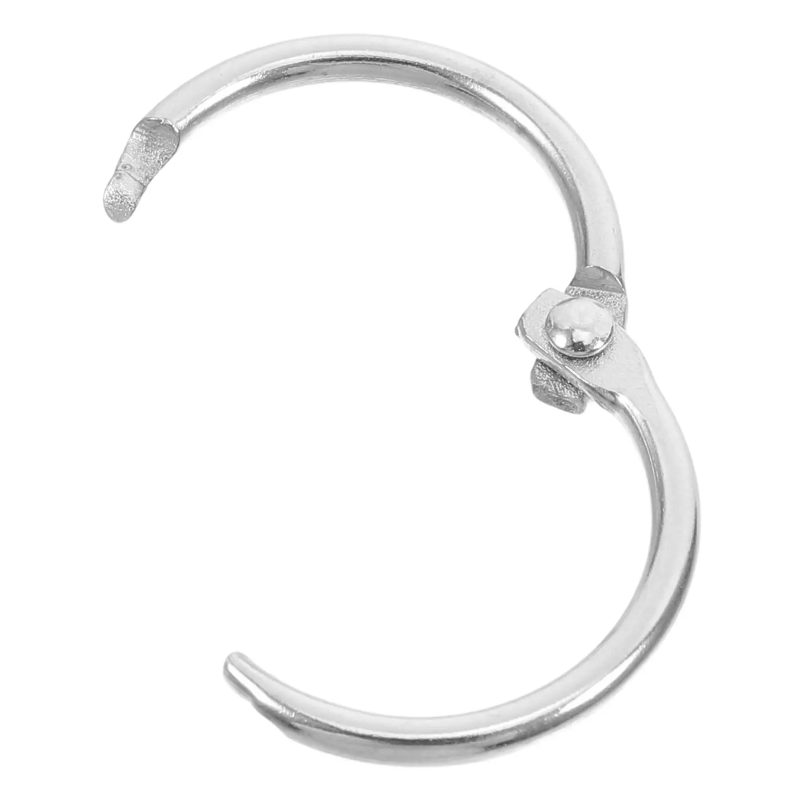 100개 실버 루즈리프 메탈 북 서클, 쉽게 열고 닫을 수 있는 스냅 링, 스크랩북 키링 스냅 링 북 서클