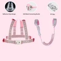 2 In 1 Toddler Harness Leashes,Reflective  Harnesses with Anti Lost Wrist Link for 1-8 Years Children Walking Safety Harness. 2