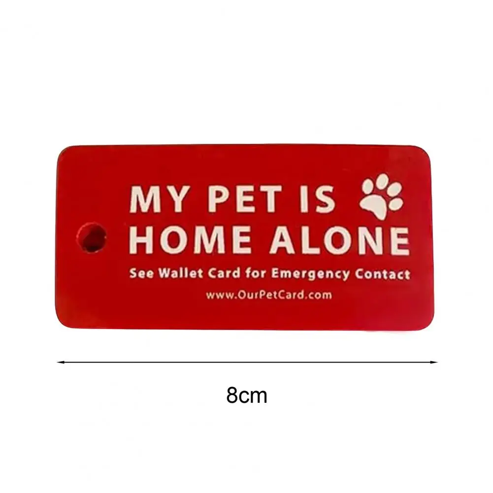 Pet Emergency Wallet Card Tags,Pet Is Home Alone Keychain,Pet Safety Alert Key Tag Keychain,with Emergency Contact Wallet Card