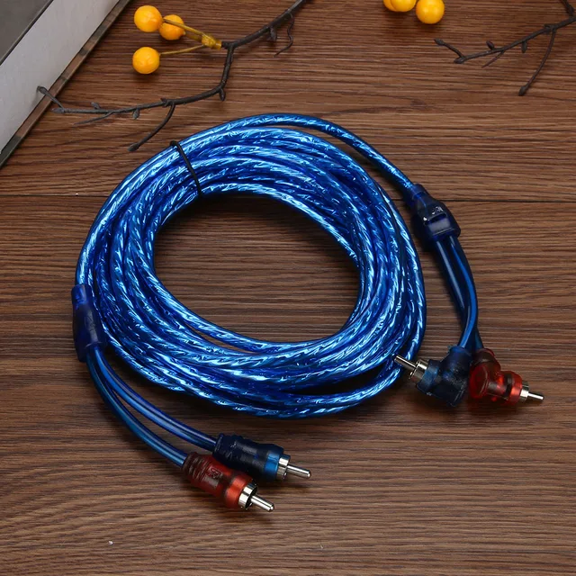 Car Audio Amplifier Cable for Home Cinema Digital Stereo Hi-Fi System 2 RCA to 2 RCA Plug Audio Cable