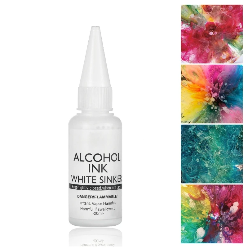 E0BF 4Pcs White  Ink for Epoxy Resin, Tumbler Making,Alcohol-Based Resin Ink