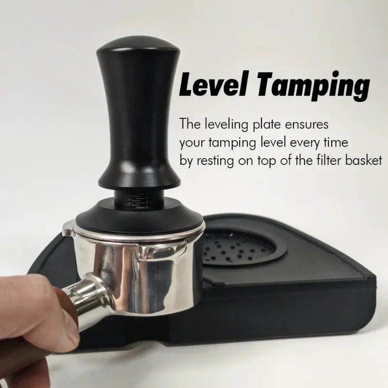 51/58mm Coffee Tamper Ripple Base Espresso Tamper Barista Spring Loaded Coffee Tamper with Depth Indication Coffee Accessories