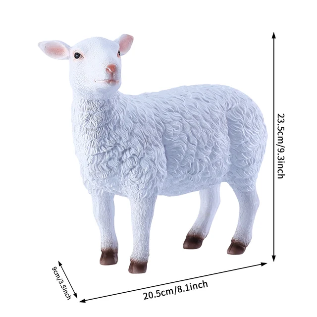 Kültéri Bárányszobor Gyantakert Szobor Dekoratív Állatok Figura Miniatűr Juhok Farm Az Udvari Terasz Pázsithoz - Image 6