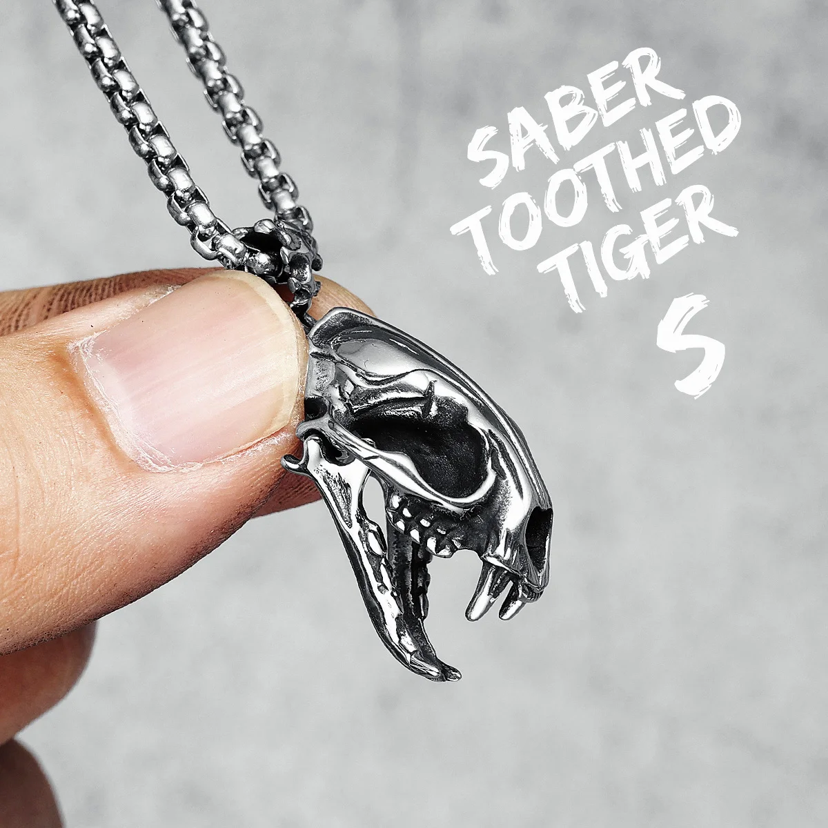 Sterling Silver Smilodon Saber Tooth Tiger Pendant on a Sterling Silver  Chain. - Etsy
