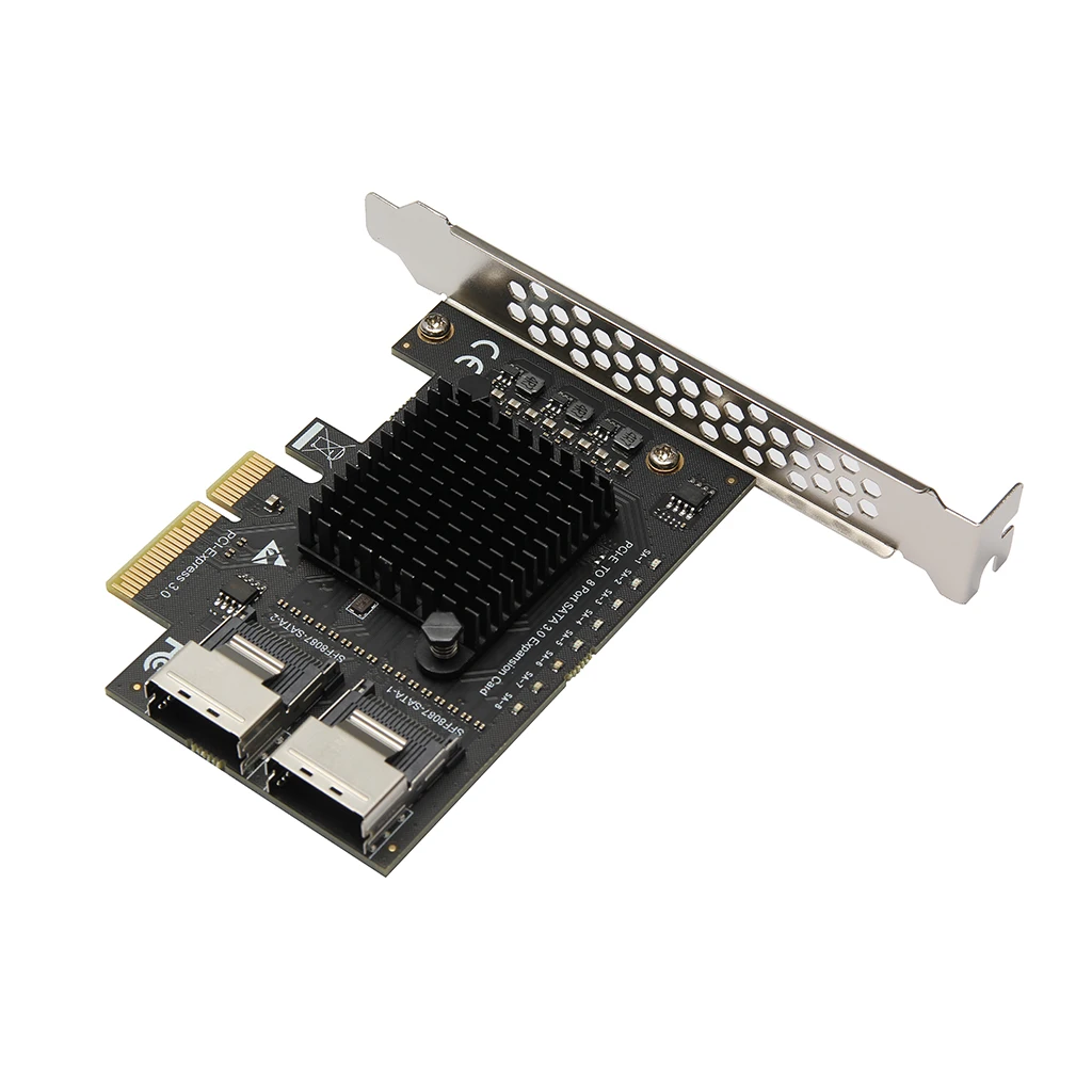 Riser de Expansão para Chia Mining Pcie para Mini Sas 8087 Portas Sata 3.0 6gbps Adaptador Ssd Pci-e Controlador Pci Express x4 Novo