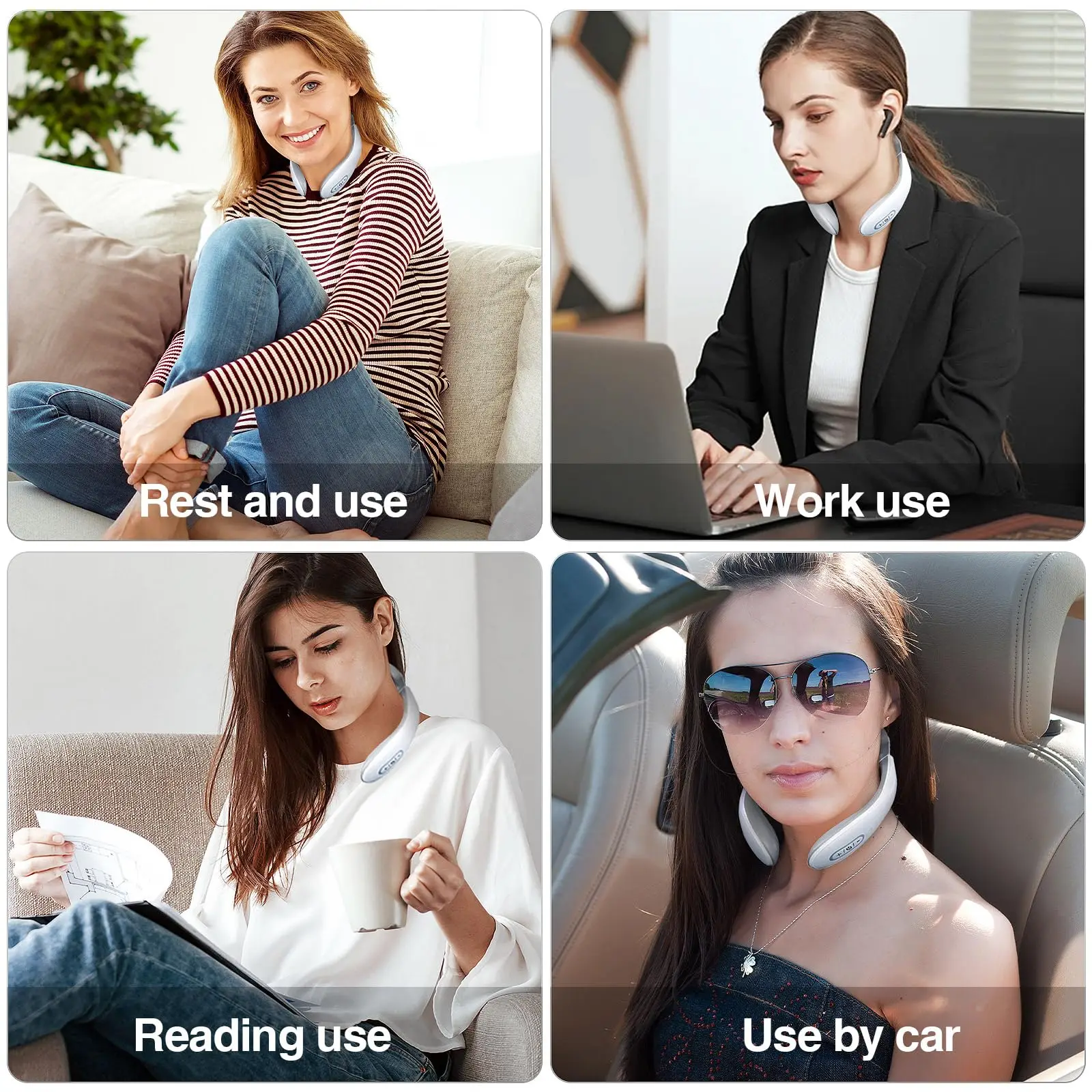 Vibration Neck Masssger Rechargeable Low Frequency Pulse Cervical Massager Smart Electric Neck Massager Red Light Massage