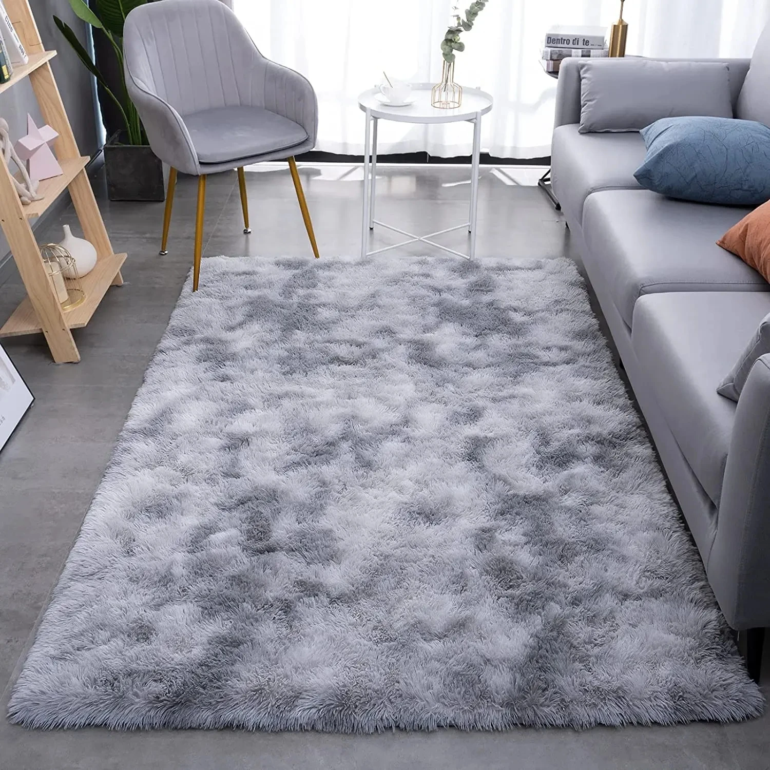 

NOAHAS Soft Fluffy Carpet 120x160cm for Living Room Tie-Dye Rug Plush Decora for Kids Boys Girls Decoration Dorm Non-Slip Carpet
