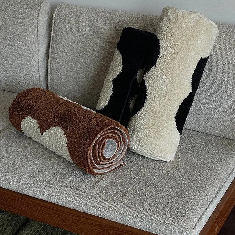 Top Quality Tufting Black White Rug Soft Fluffy Bedside Bedroom Carpet Plushy Area Floor Pad Doormat Aesthetic Home Room Decor
