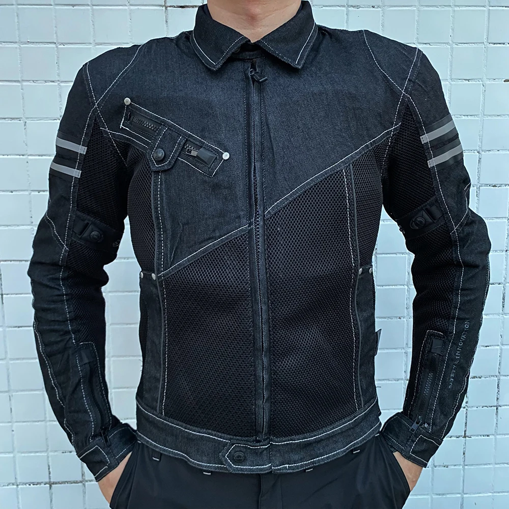 Motorcycle Denim Jacket Mesh Racing Suit Locomotive Anti-fall Clothing Motorcycle Riding Jacket Jeans Motocross Coat Pants Men