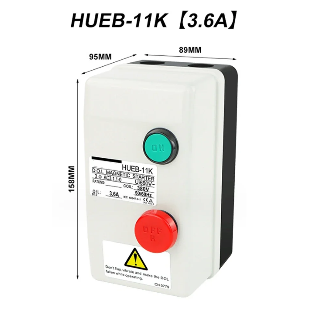 Démarreur Magnétique Étanche - 220V/380V - 9A-13A - Boîtier ABS Ignifuge - Pour Moteurs Mono/Triphasés
