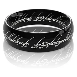 Elegant Stainless Steel Laser - Engraved Couples Wedding Rings - Fashionable Jewelry Gifts Wholesale - 8 (Black)