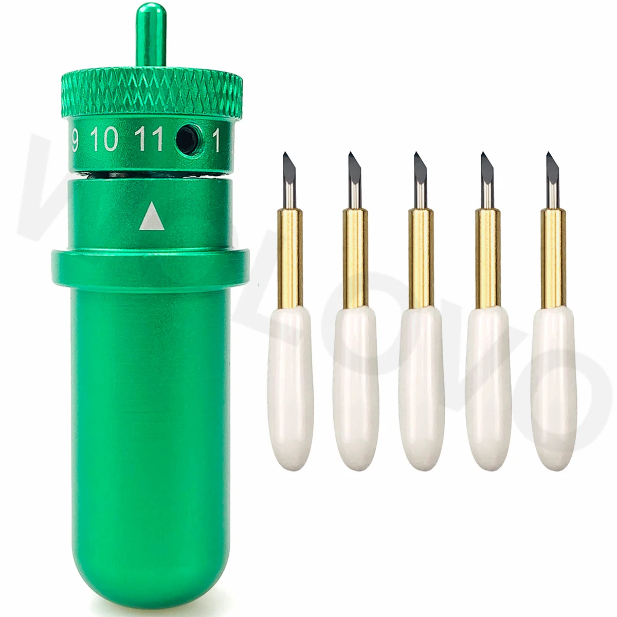 5Pcs Plotter Gold Deep Point Blade Cutter E 1Pc Holder Per Graphtec Silhouette Cameo 4 Plus Pro Portrait 3