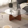 Coffee Table for Living Room 31.5" Round Glass Coffee Table Modern Circle Table for Small Space Unique Center Table 2