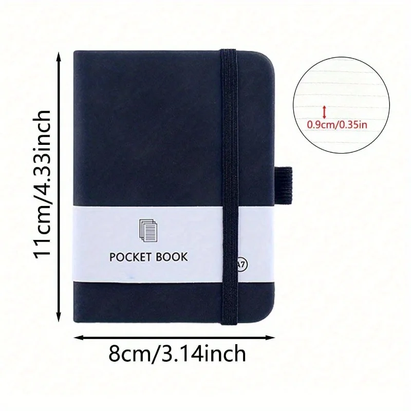 Compact A7 Pocket Notebook Journal with Pen Holder - 200 Pages