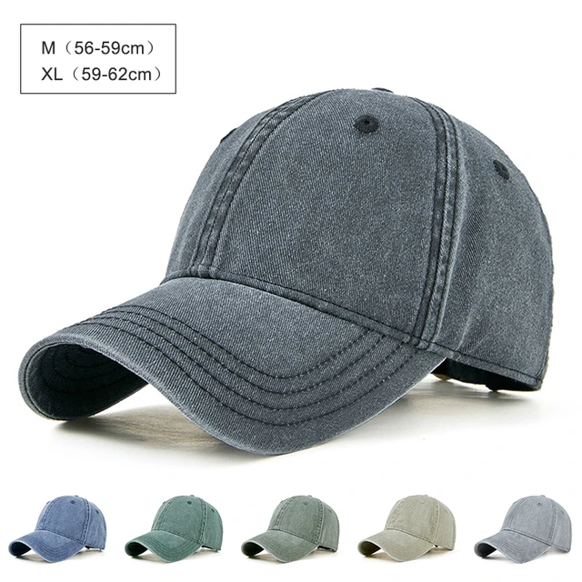 56-62cm Baseball Cap Men Women Plus Size Trucker Cap Male Outdoor Sun Hat  Washed Cotton Peaked Visor Summer Fishing Hat Unisex - AliExpress