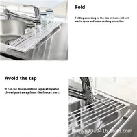 Égouttoir enroulable pour évier de cuisine, support pour tasses à vaisselle, support sec pliable pour comptoir de cuisine, tapis de vidange de rangement 4