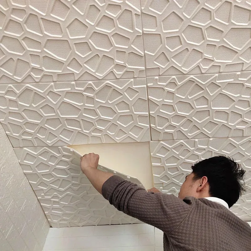 Wall stickers 35*35cm Ceiling Bed Room Decor Background Wallpaper Peel and Stick Waterproof Decoration Wall Stickers Anti-collision 3D Home