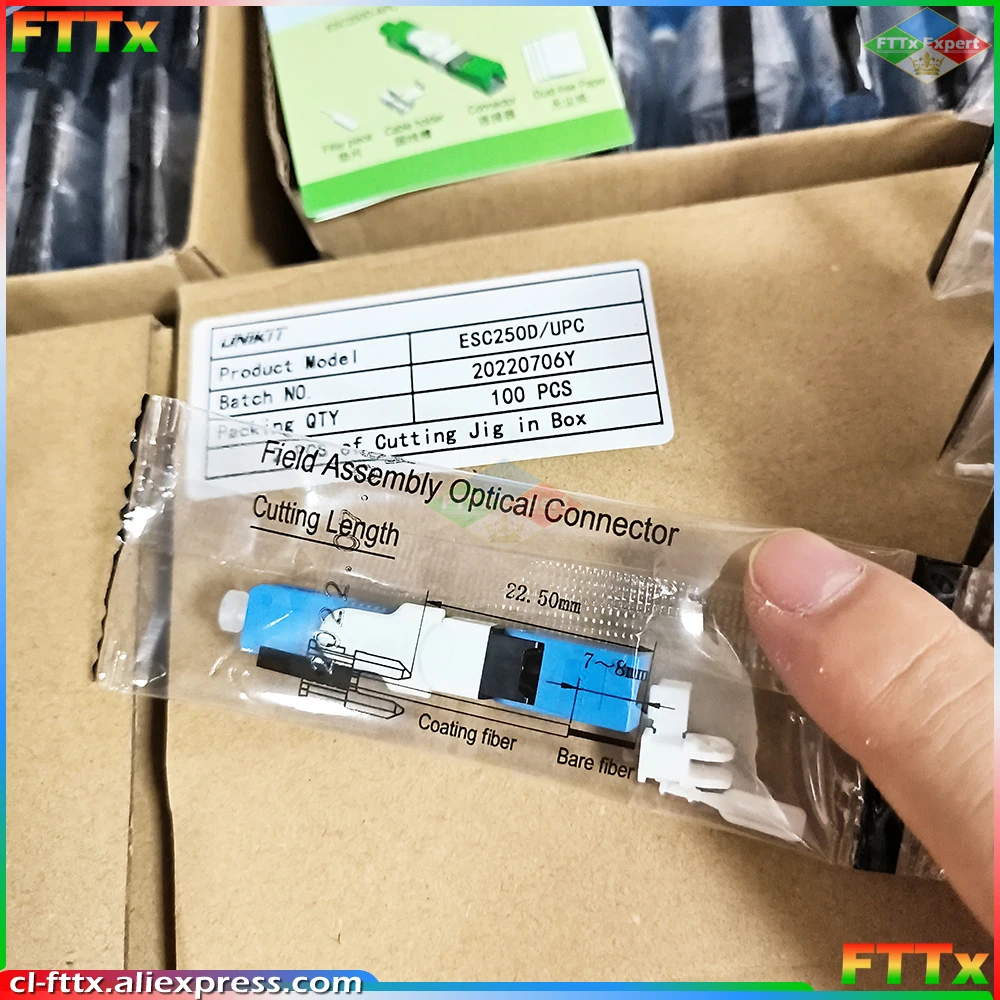 FTTH UNIKIT ESC250D SC/APC SC UPC Optic Fiber Quick Connector FTTH SC/UPC Single Mode Optic Fast Connector Original