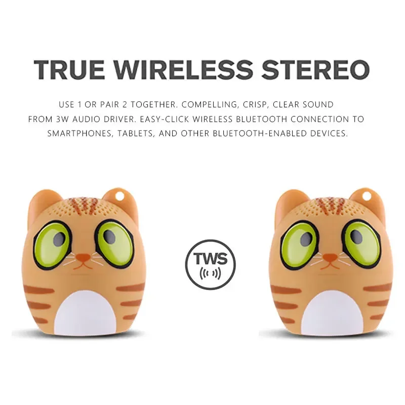 Car Mini Bluetooth Animal Toys Small Speaker Wireless Portable Music Subwoofer Column Bass Stereo Player Speaker Christmas Gift 4