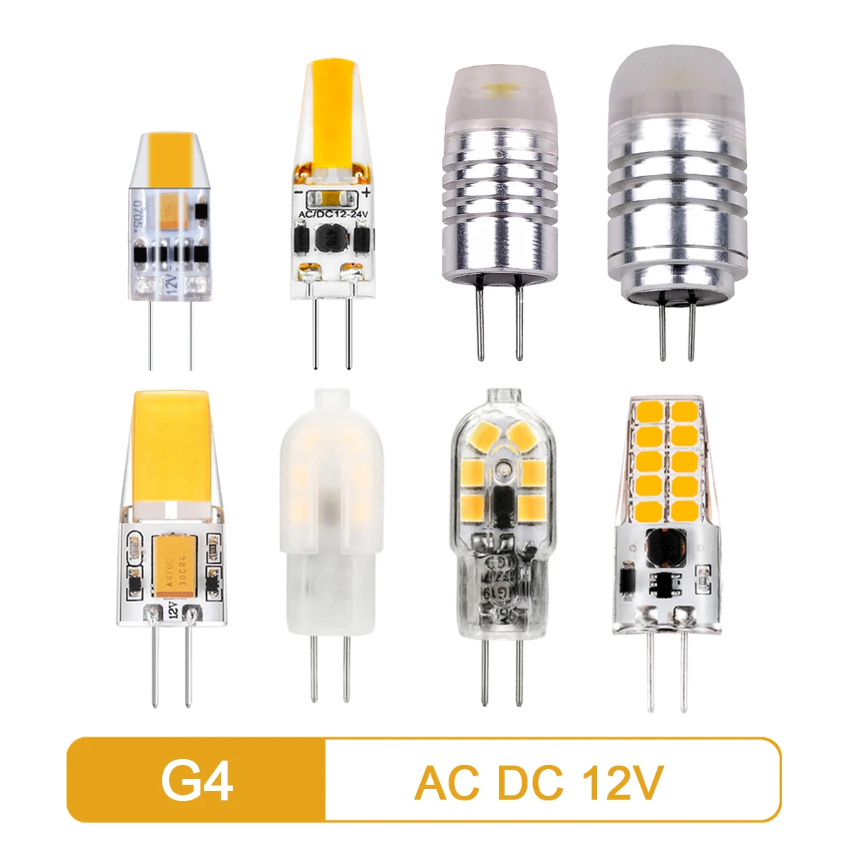 G4 Led Bulb AC/DC12-24V Warm/Cold/Natural White 3W 10LED/5W 20LED Energy  Saving Silicone Light 360 degrees Replace Halogen Lamp