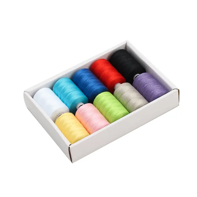 

10 Colors Hand Sewing And Embroidery Sewing Thread 40s/2 Polyester Thread Sets With Box For Beginner