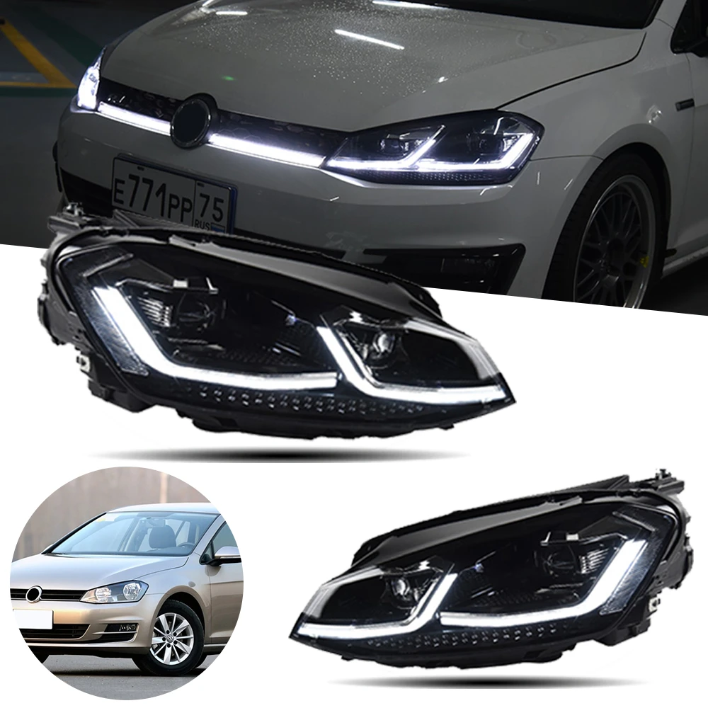 LEDヘッドライト,vw Golf 7 mk7,2013 2017用ヘッドライト,車の装飾,Dlシグナル AliExpress