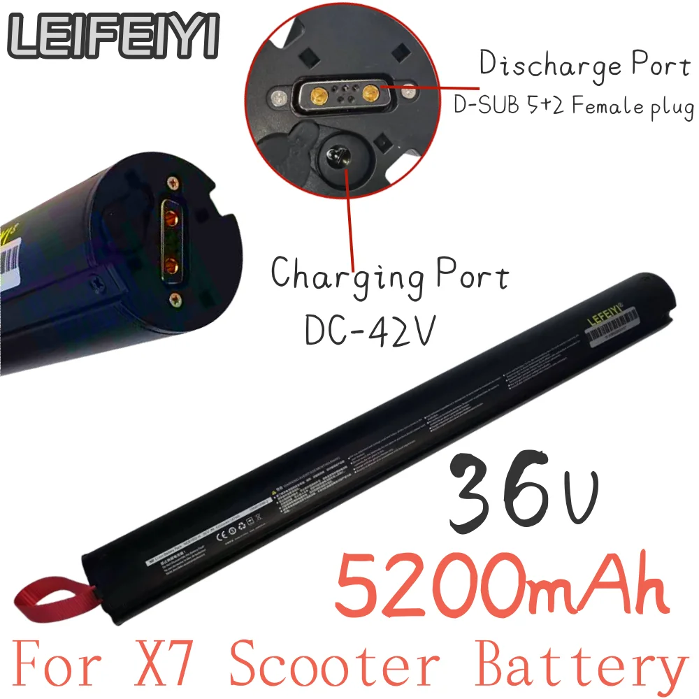 Batteria Al Litio Ricaricabile 36V 5200Mah Adatta Per Scooter Hx X7, Accessori Per Batterie Per Scooter Hx 187.2Wh