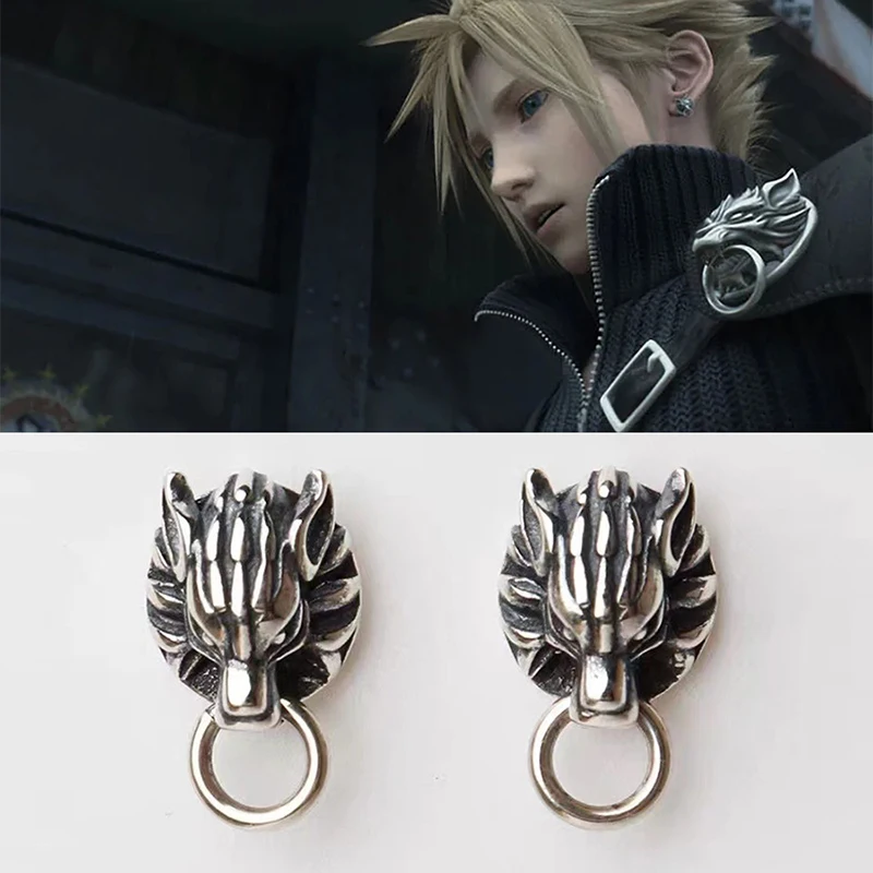 FINAL FANTASY VII CLOUDY WOLF シルバーイヤリング Rare SQUARE ENIX Final Fantasy FF7 Advent Children Cloudy