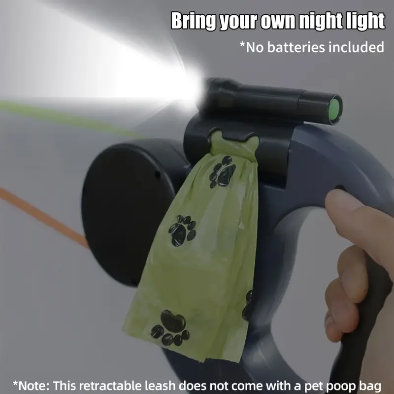 Dual Dog Leash - 10ft Retractable, Nylon, for Small to Medium Breeds Outdoor Walking Tool (Battery-Free & Poop Bag Not Included)