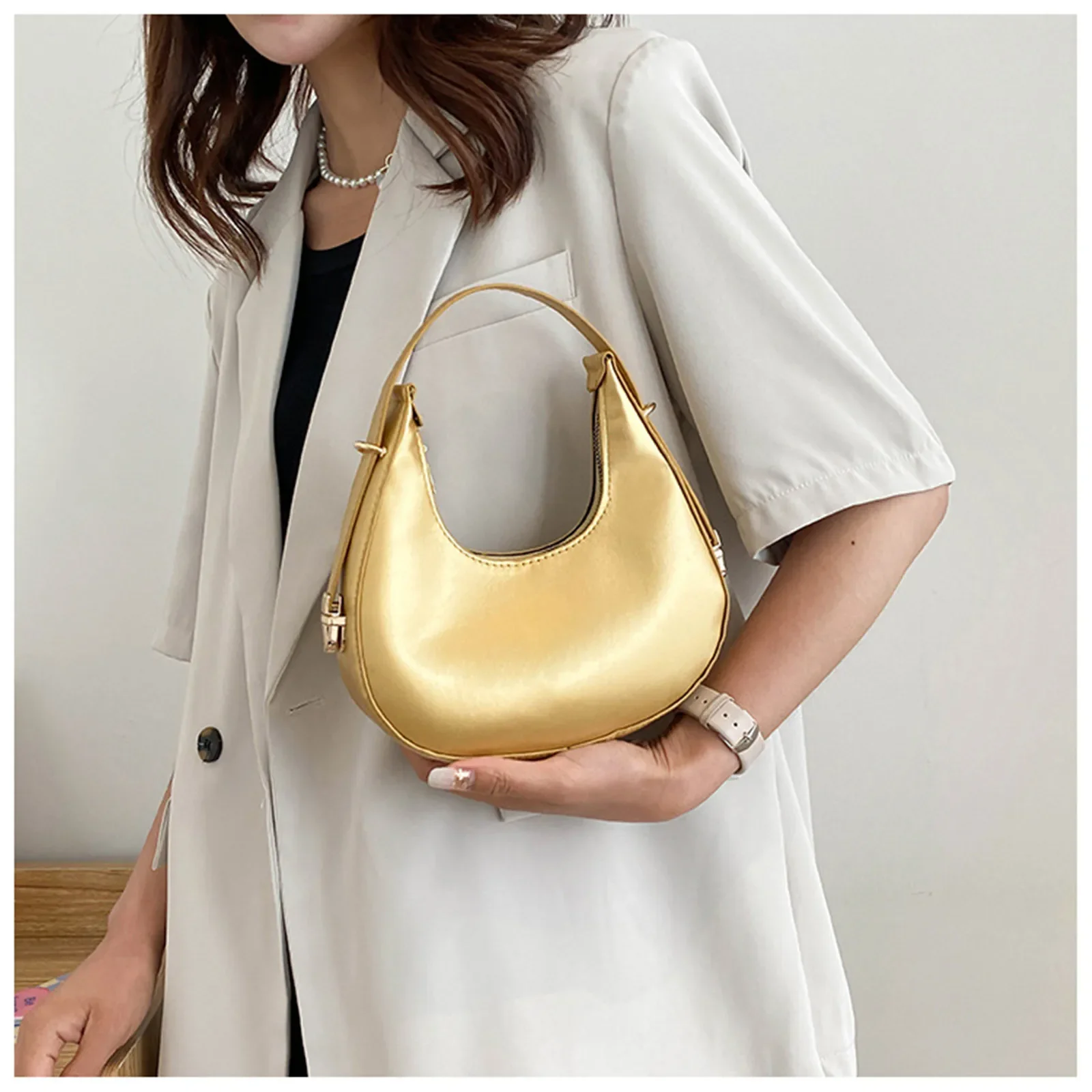 Fashion Stone Pattern Shoulder Bag - Side View