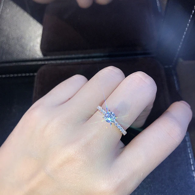 Huitan Classic 4 Claws Design Round Zirconia Women Wedding Engagement Rings 3 Colors Available Low-key Bridal Jewelry Hot Sale 3