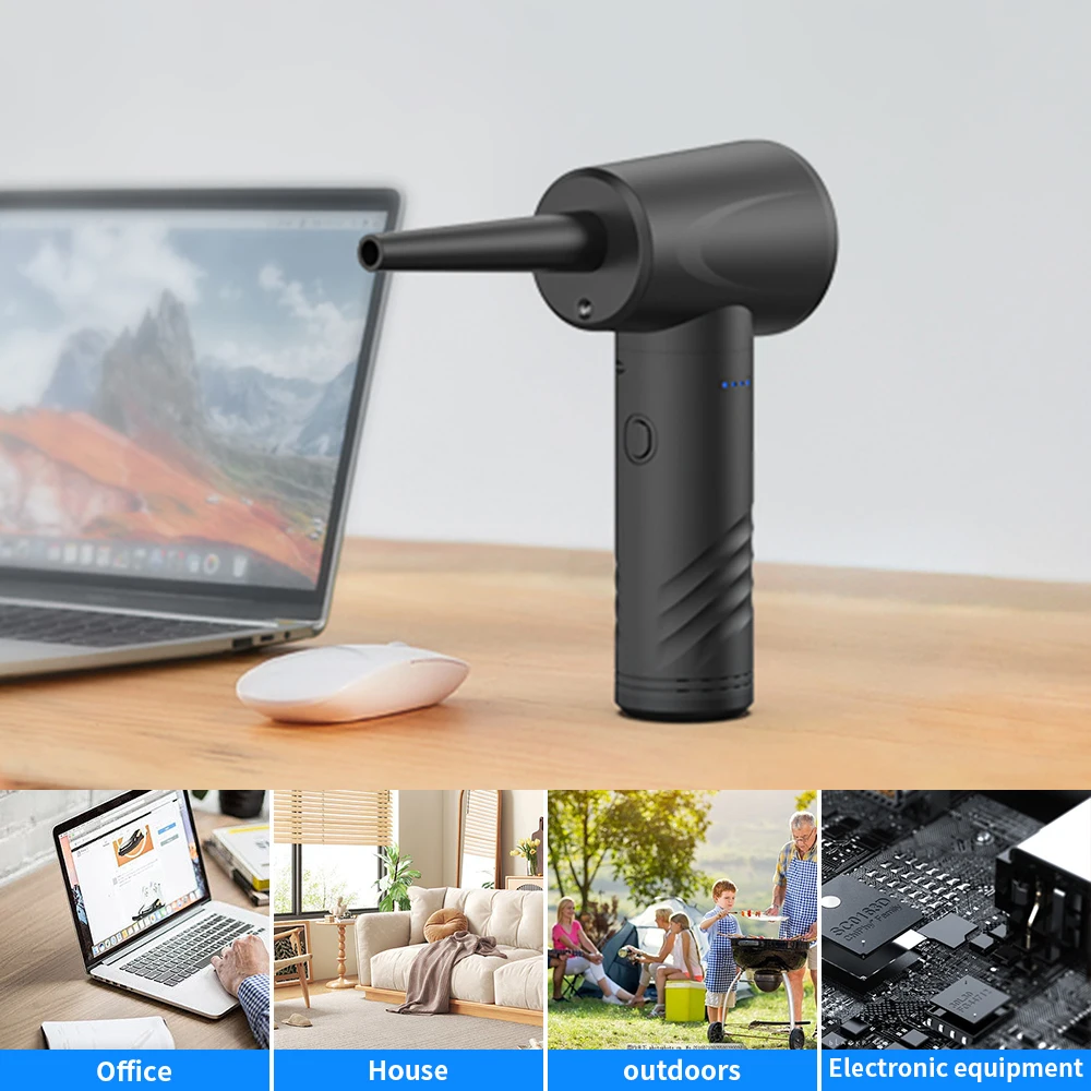 Protable Air Duster for Computer Cleaning 53000RPM Cordless Compressed Air Blower with LED Light for PC computers Keyboard Clean 2