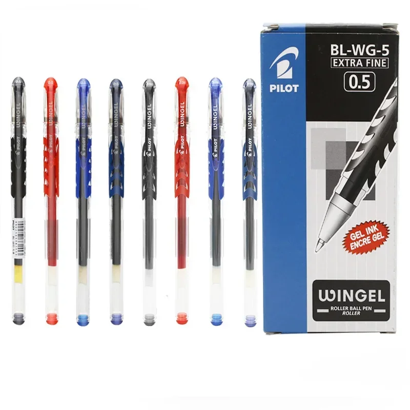 학생 시험 필기용 일본 파일럿 젤 펜, BL-WG-5 블랙 롤러볼 펜, 빠른 건조, 부드러운 사무실 귀여운 문구, 0.5mm, 6 개