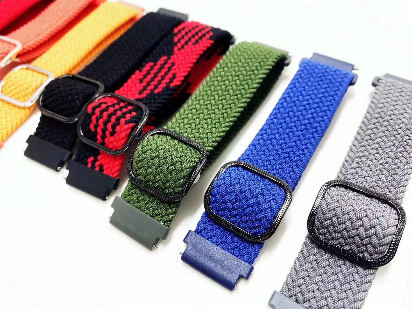 Premium 22mm Stretch Nylon Braided Watch Band - Soft Sport Strap Bracelet