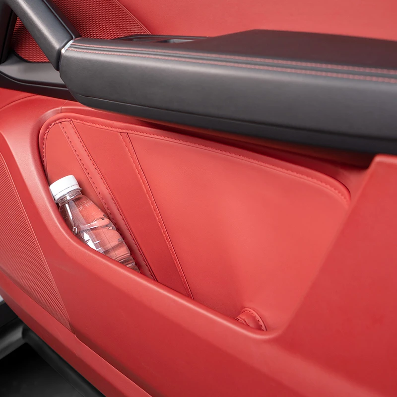 Per Porsche Cayenne Macan 4Pcs Car Door Storage Box Pads Cover Pu Leather Door Organizer Tasche Antigraffio Accessori Per Tappetini