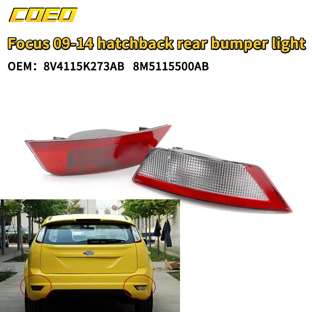 

1 Pair Red Rear Bumper Fog Light For Ford Focus MK2 2009-2014 8V4115K273AB 8M5115500AB