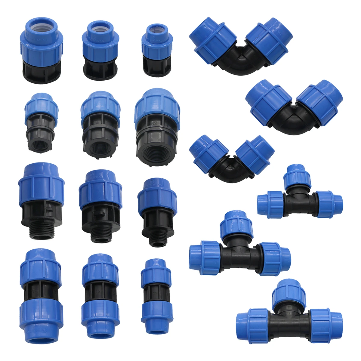 

ID20/25/32mm Straight Tee Elbow Connector 1/2"3/4" 1"Female/Male Thread Adapter Watering Splitter Valve Quick Water Pipe Fitting