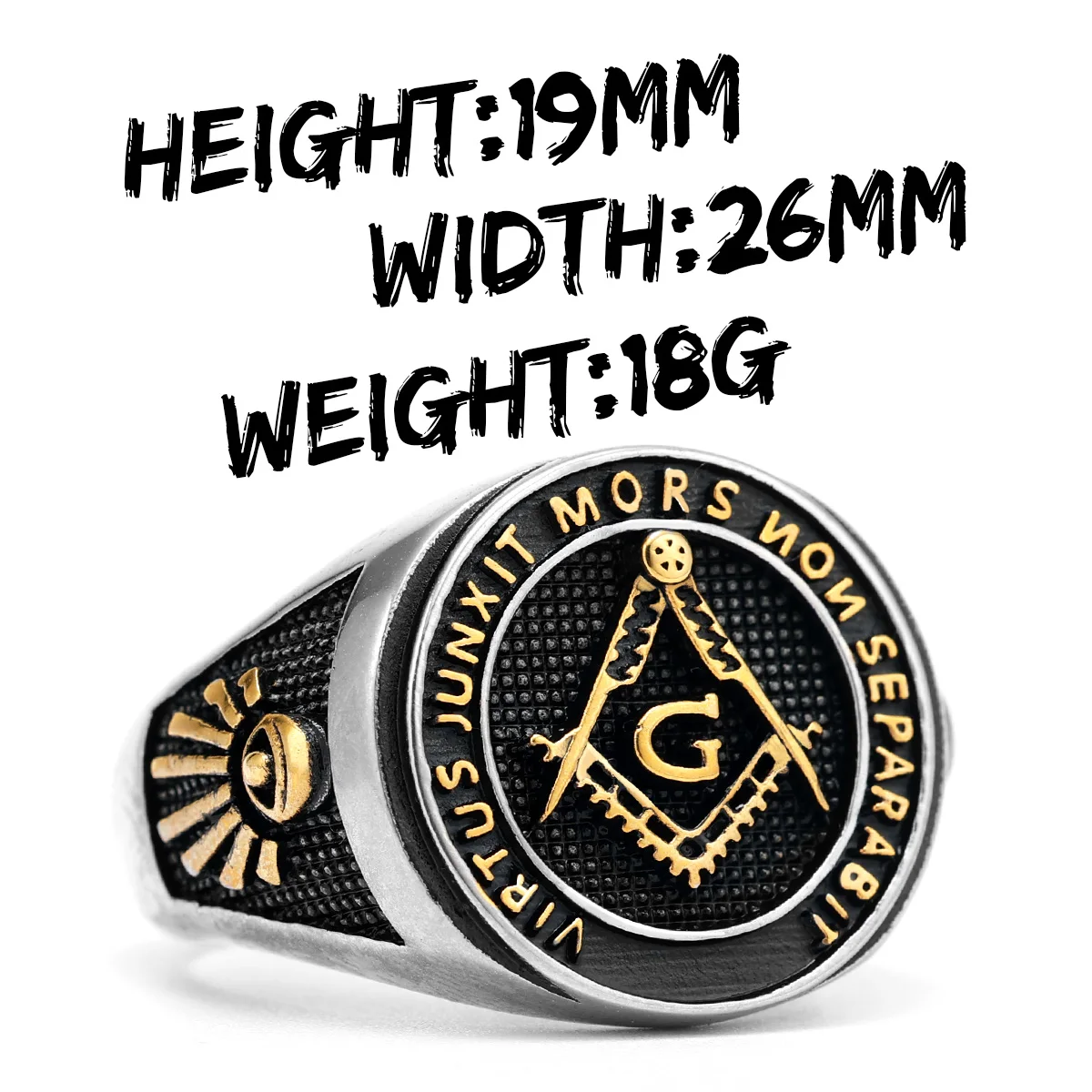 Stainless Steel Ring Stainless Steel Men Rings Masonic Freemasonry Skull Punk Rock Hip Hop Biker Male Boyfriend Jewelry Creativity Gift