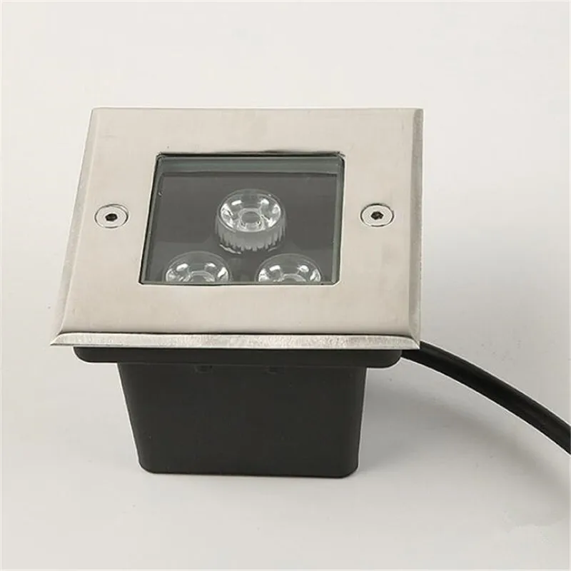 3W 4W AC85-265V DC12V LED Square Buried Light Outdoor Waterproof Light Engineering Buried Park Lawn Colorful