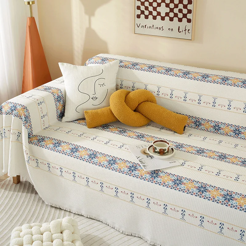 

Чехол для дивана в пасторальном стиле, нескользящий хлопковый всесезонный Универсальный диван-полотенце для гостиной