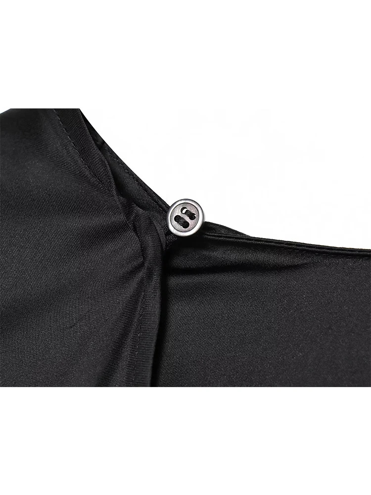  2026 New Women Fashion Solid Split Cloak Shirt Fashion Irregular Design Long Sleeves O-neck Loose Tops Temperament Blouse