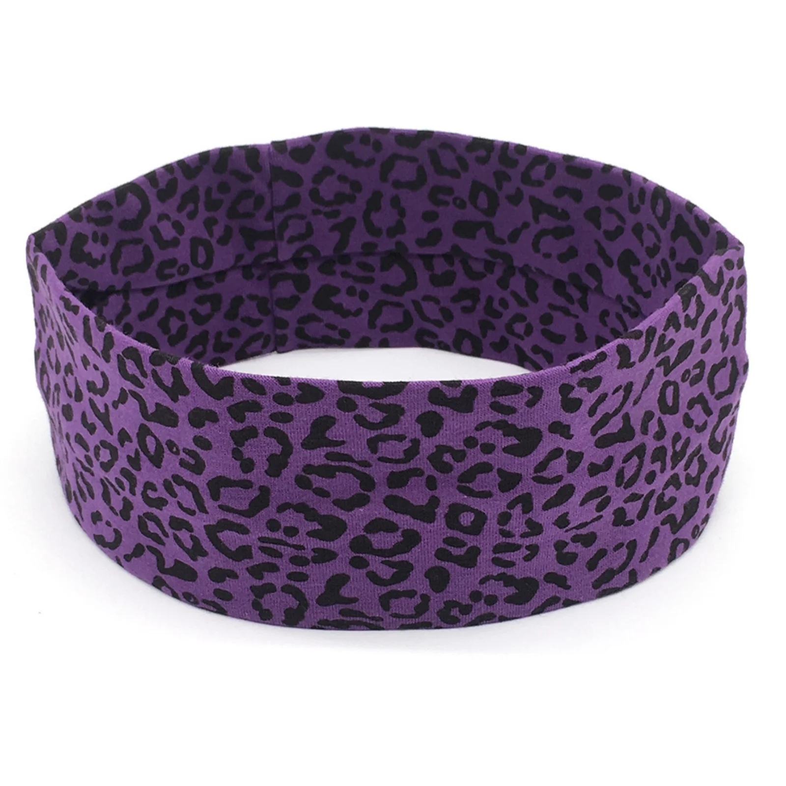 1PC Leopard Print Sports Yoga Headband, Elastic Non - Slip Sweat - Absorbent Headwrap For Fitness, Workout, Multiple Colors