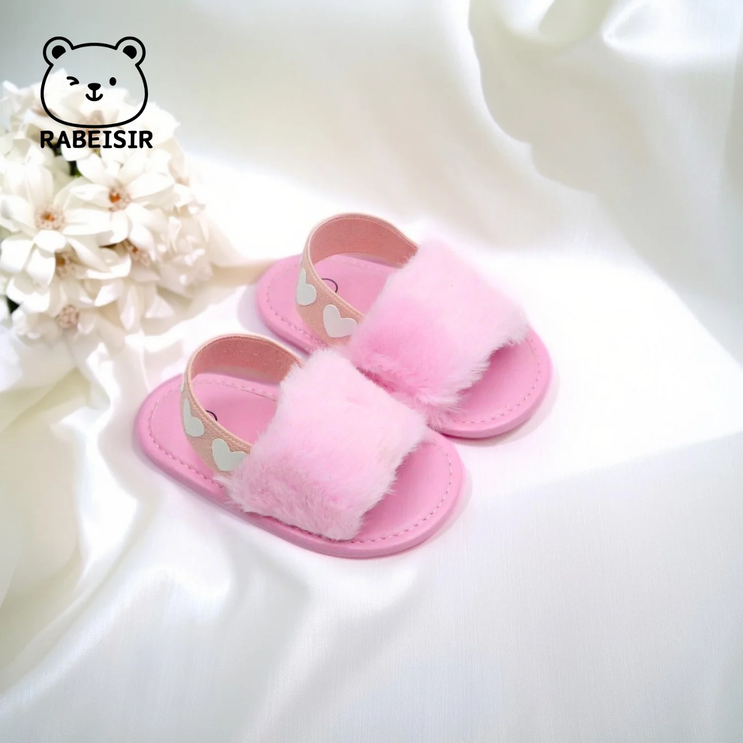 【Quality】 Baby girl winter breathable front shoes cute plush toddler shoes baby shoes.