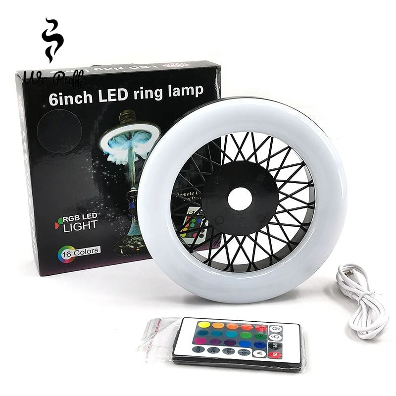 

WE PUFF Colorful LED Hookah Lights Show Ring Shisha Lamp Magnet Adsorption with Remote Control Chicha Cachimba Accessories
