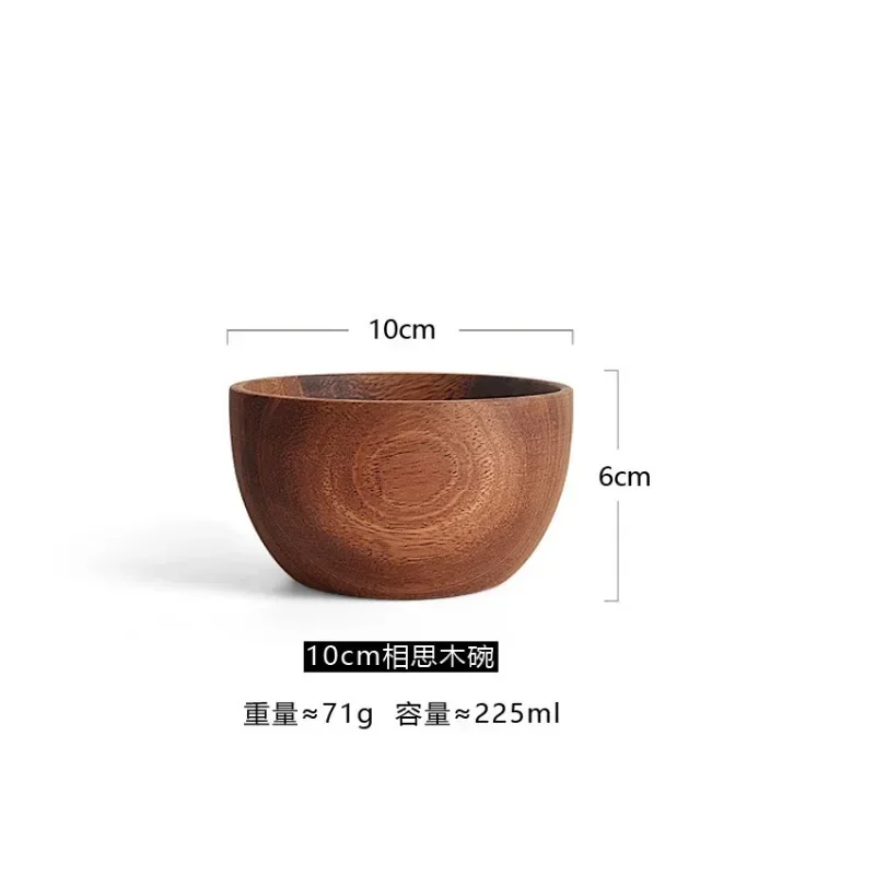 Leeseph Wooden Salad Bowls, Food Containers Acacia Woodensoup Bowl Fruit Wooden Household Kitchen Bowl Cutlery Basin