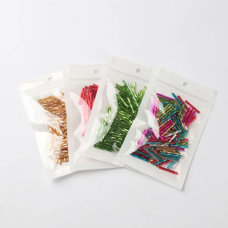 100 개/몫 2mm * 20mm 체코 트위스트 나팔 0/12 Leptospira 유리 튜브 씨앗 비즈 보석 만들기, 여성 의류 봉제 액세서리
