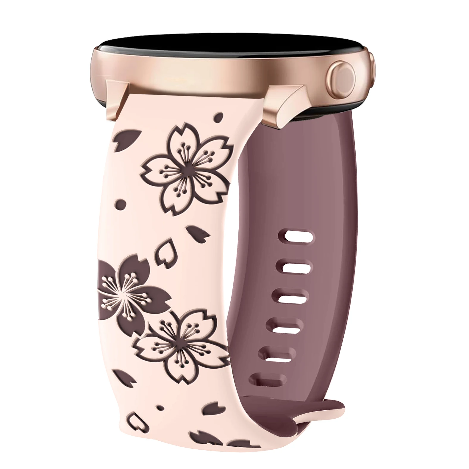 Elegant Women's Floral Soft Silicone Wristband - 20mm Universal Strap